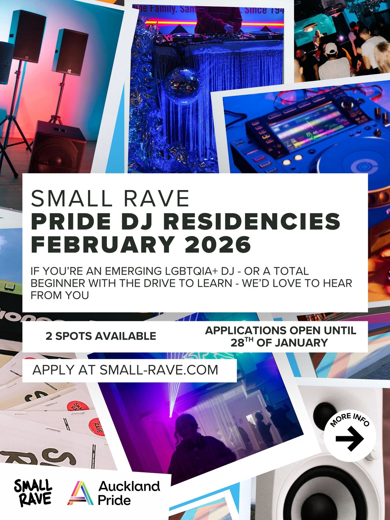 SMALL RAVE PRIDE DJ RESIDENCIES FEBRUARY 2026