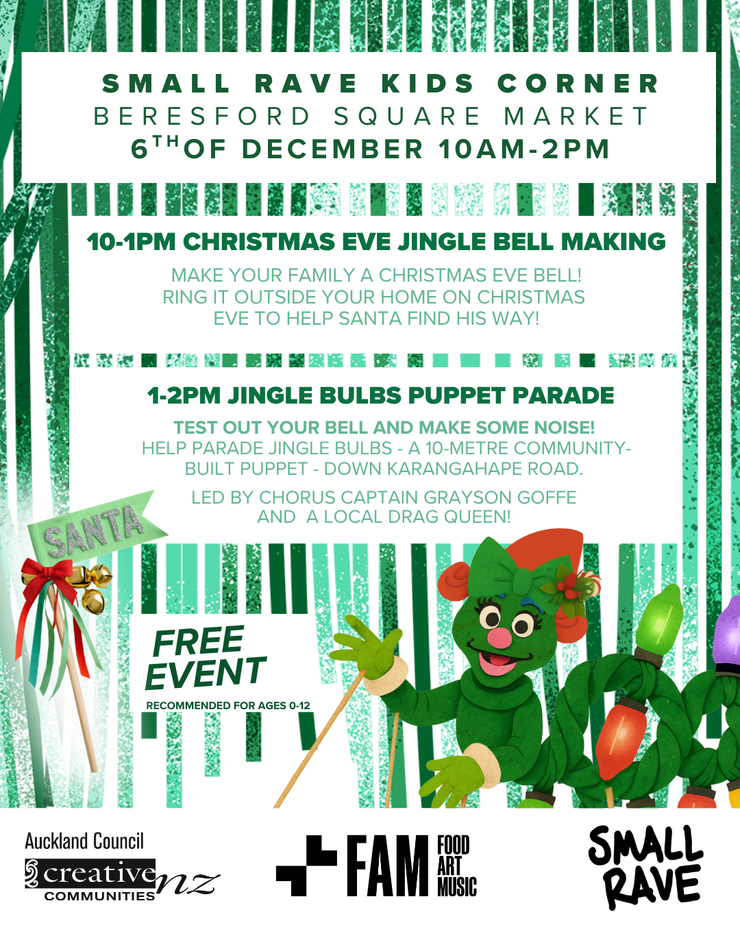 FAM SMALL RAVE KIDS CORNER: JINGLE BELL MAKING & PUPPET PARADE